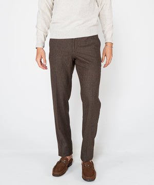 Westport Black Flat Front Houndstooth Pant