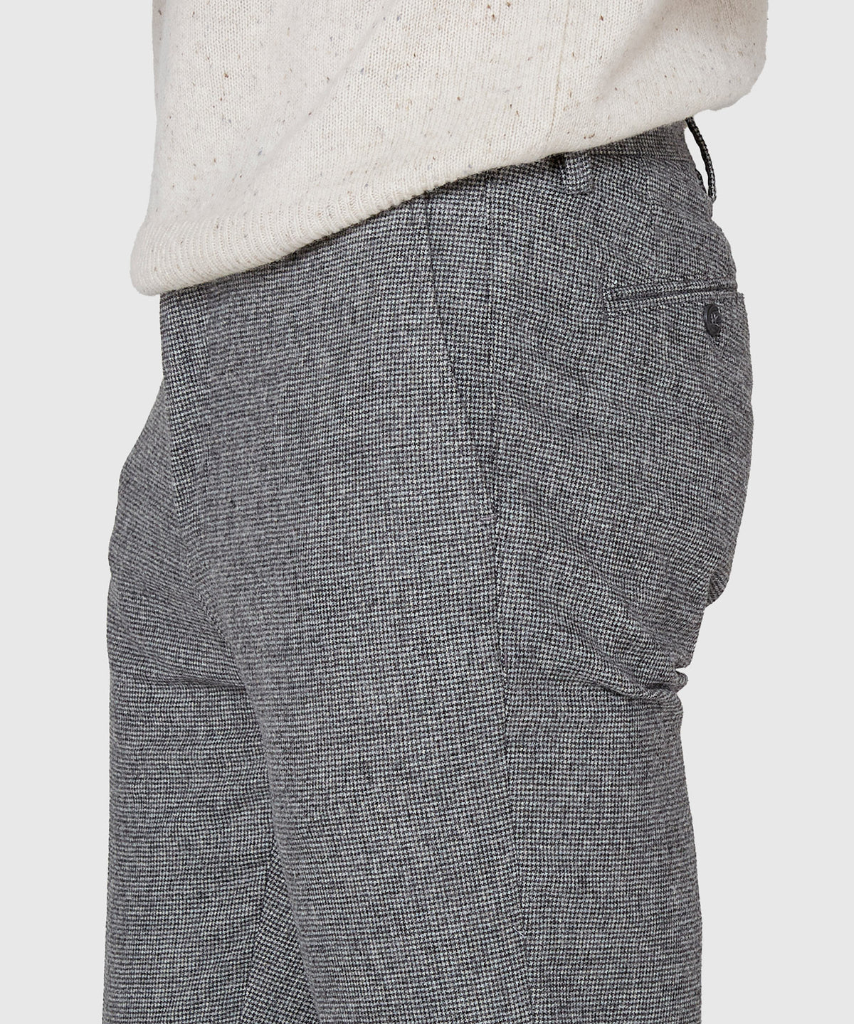 Westport Black Flat Front Houndstooth Pant, Men's Big & Tall