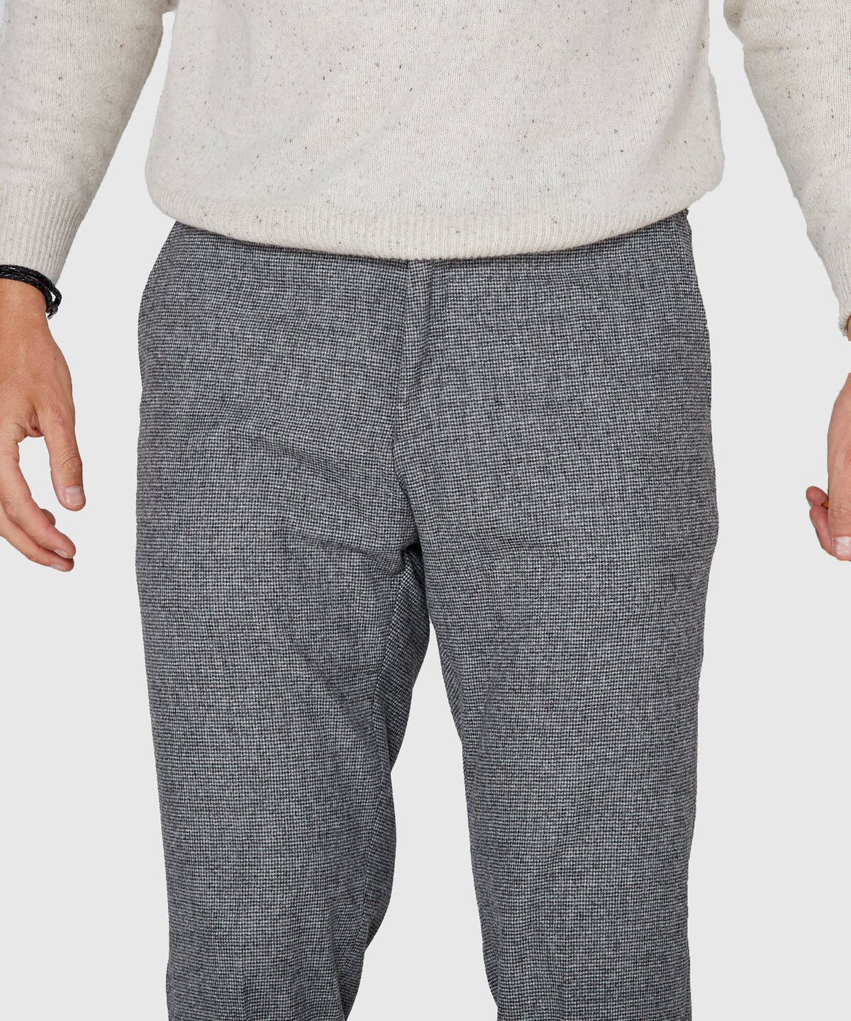 Westport Black Flat Front Houndstooth Pant, Men's Big & Tall