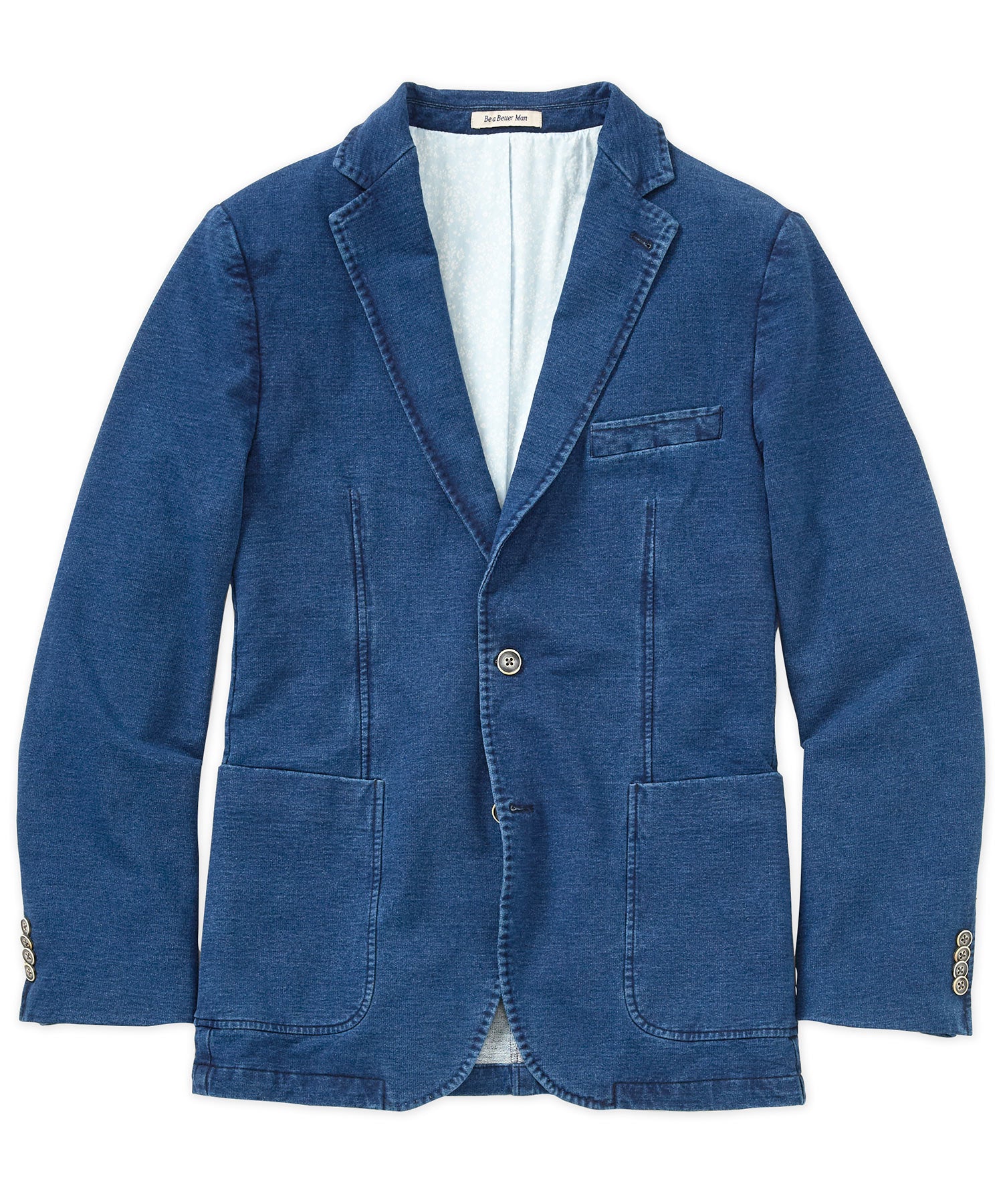 Westport Black Indigo Wash Denim Knit Sport Coat, Men's Big & Tall