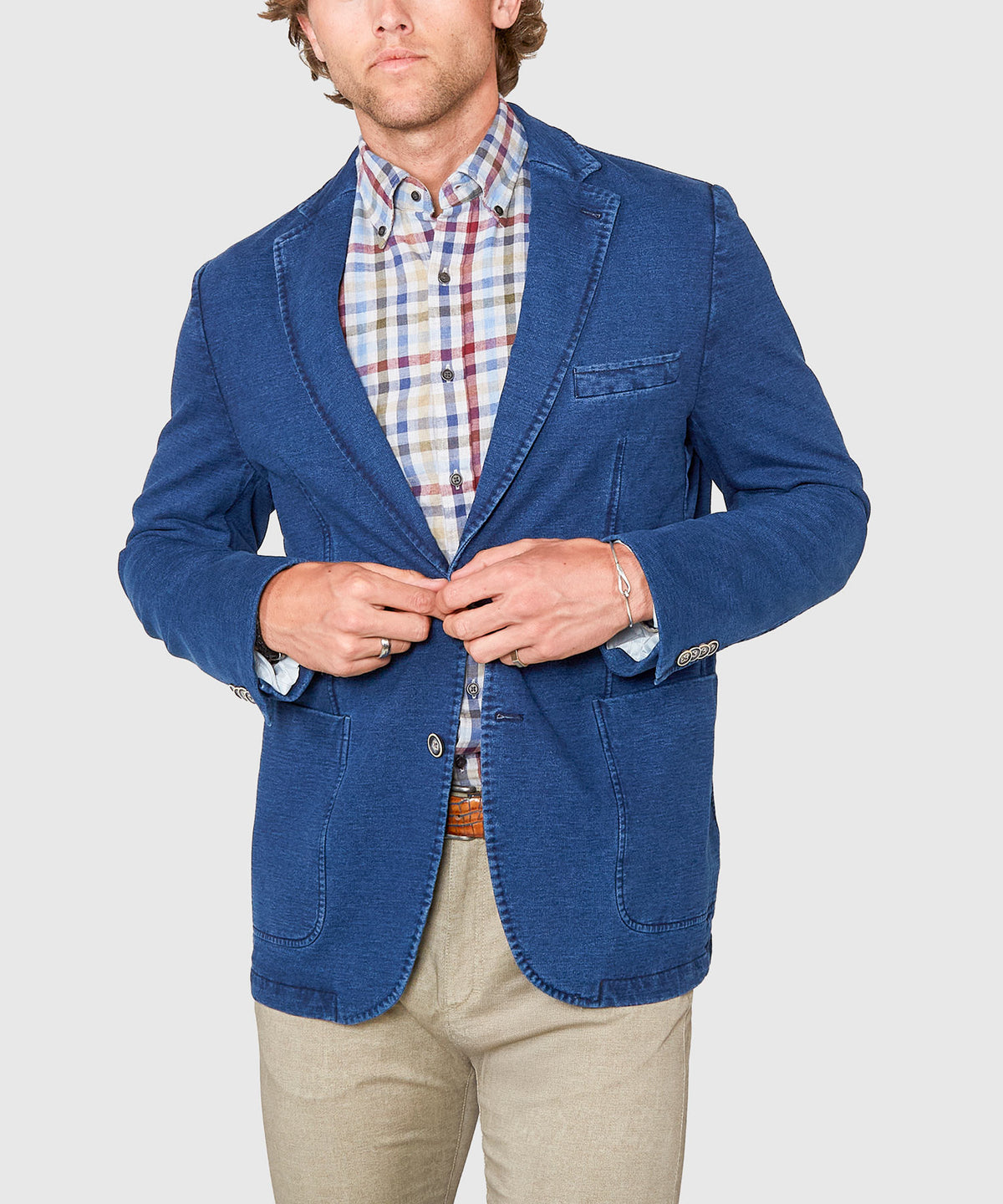 Westport Black Indigo Wash Denim Knit Sport Coat, Men's Big & Tall