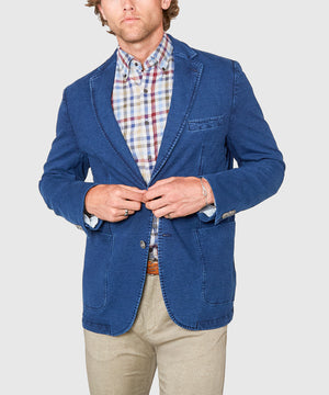 Westport Black Indigo Wash Denim Knit Sport Coat