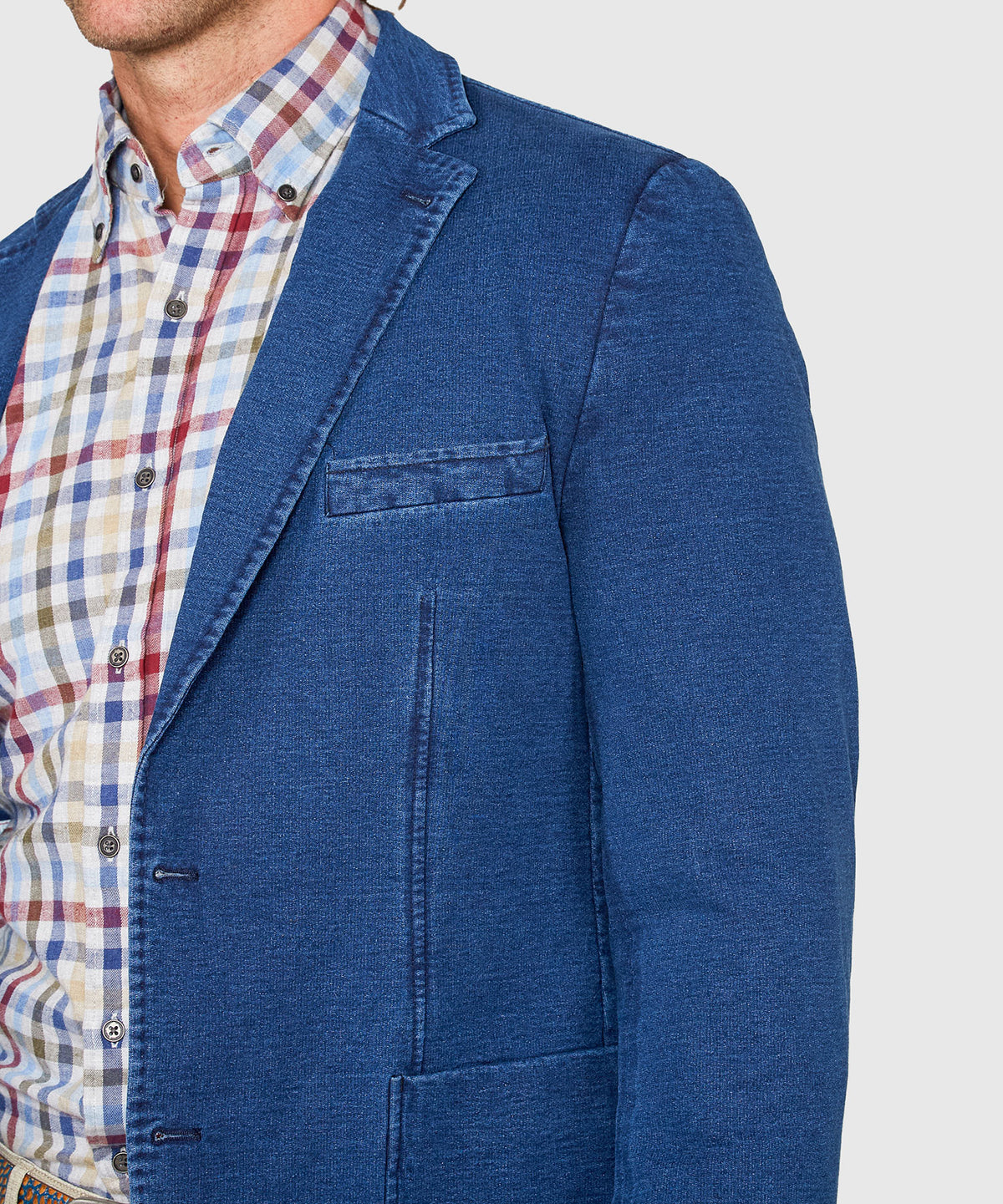 Westport Black Indigo Wash Denim Knit Sport Coat, Men's Big & Tall