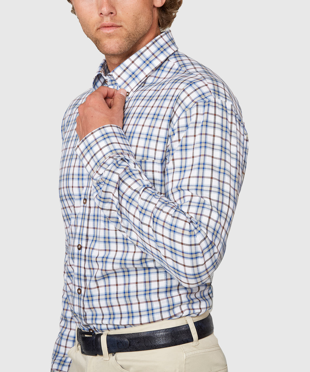 Westport Black Long Sleeve Button Down Collar Cotton Wool Sport Shirt, Men's Big & Tall
