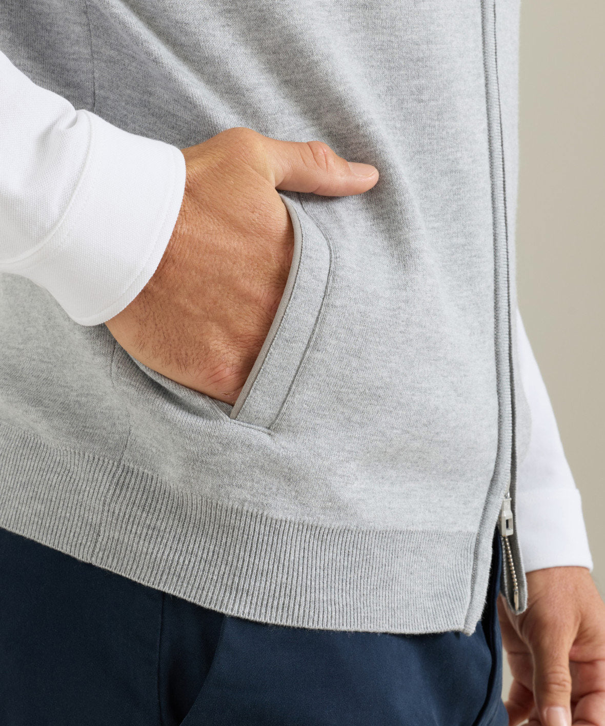 Peter Millar Coolspun Lite Full Zip Sweater Vest, Men's Big & Tall