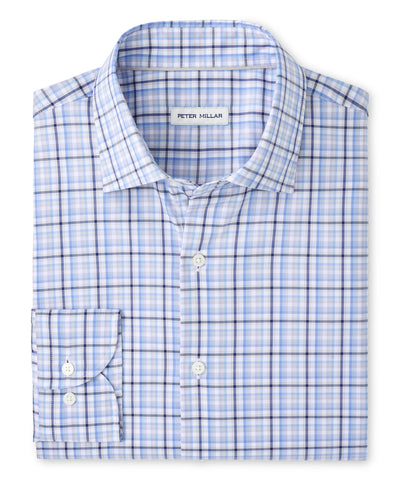 Peter Millar Long Sleeve Simon Crown Lite Cotton-Stretch Sport Shirt, Men's Big & Tall