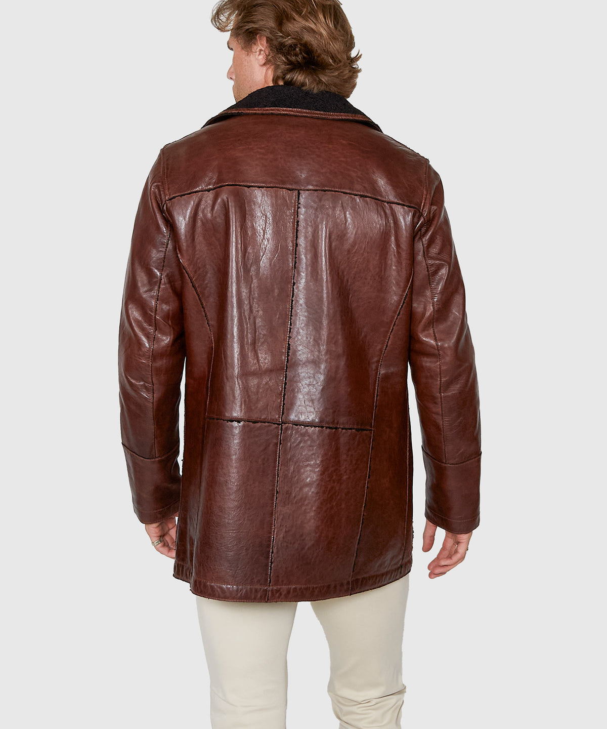 Westport Black Mid-Length Leather Jacket, Men's Big & Tall