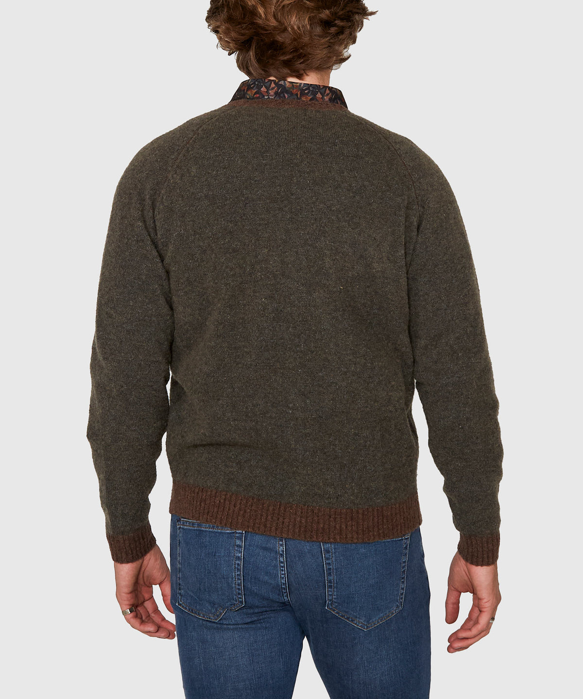 Westport Black Brushed Merino Wool Cardigan, Men's Big & Tall