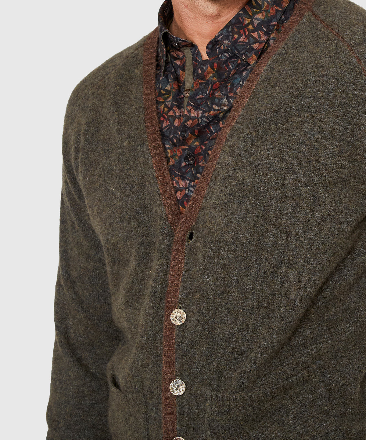 Westport Black Brushed Merino Wool Cardigan, Men's Big & Tall