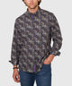 Westport Black Long Sleeve Medallion Print Sport Shirt
