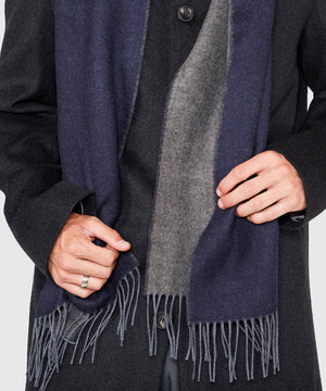 Westport Black Reversible Merino Wool Scarf
