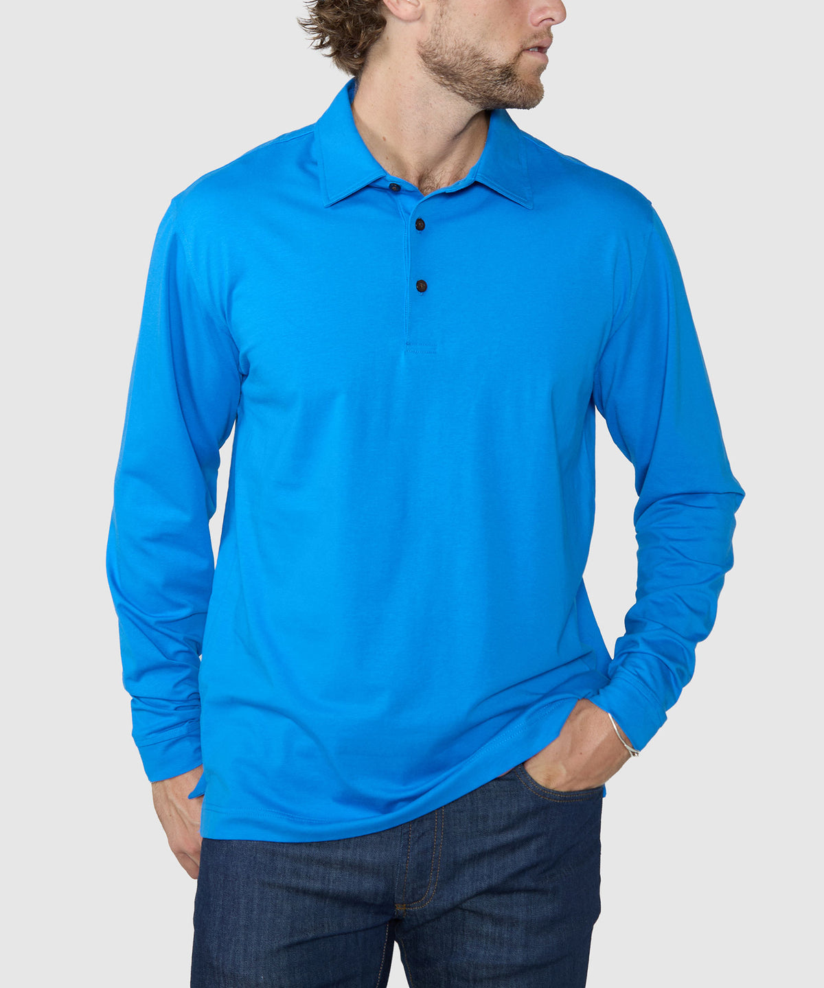Westport No-Tuck Long Sleeve Cotton Rich Performance Polo, Men's Big & Tall