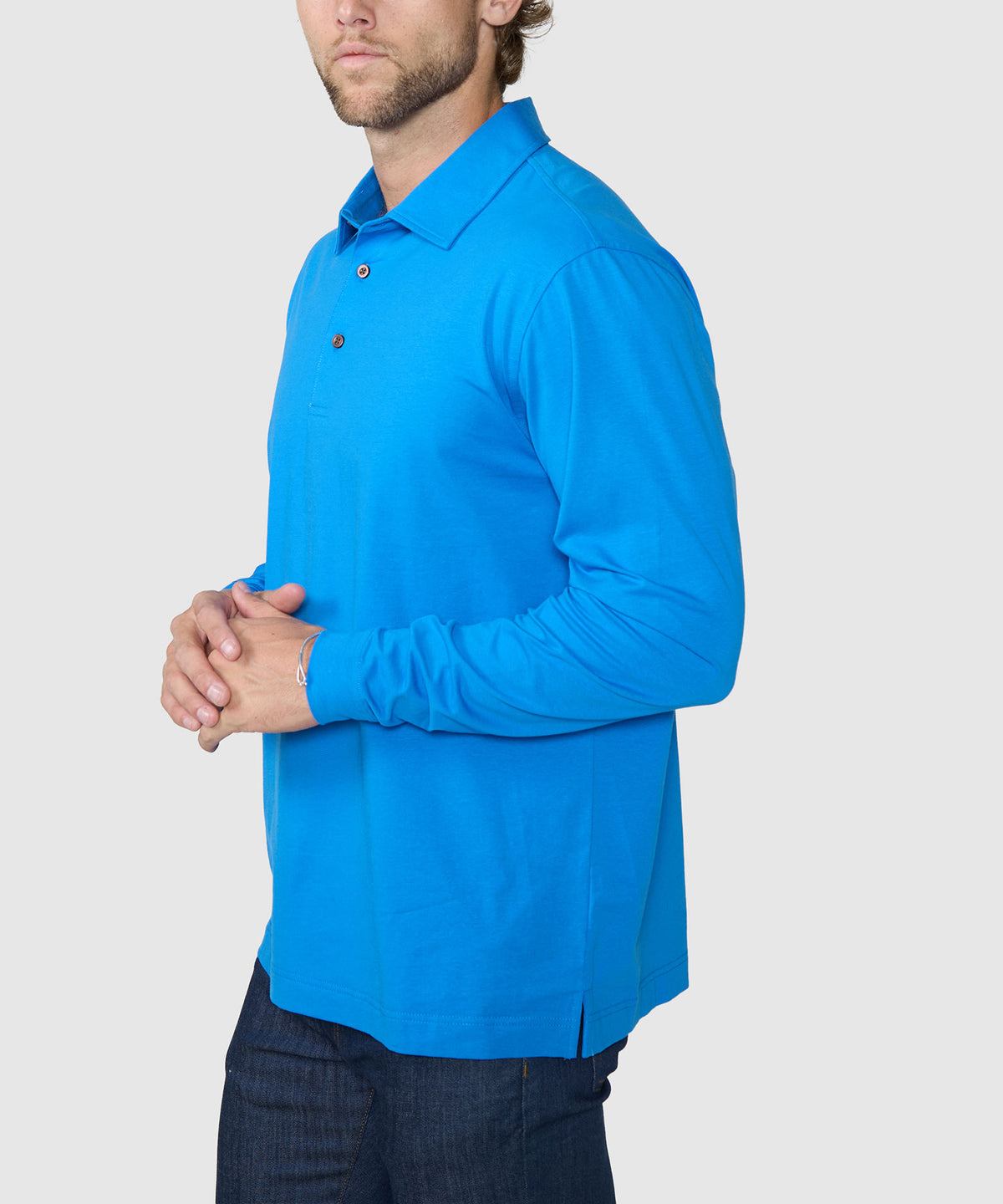 Westport No-Tuck Long Sleeve Cotton Rich Performance Polo, Men's Big & Tall