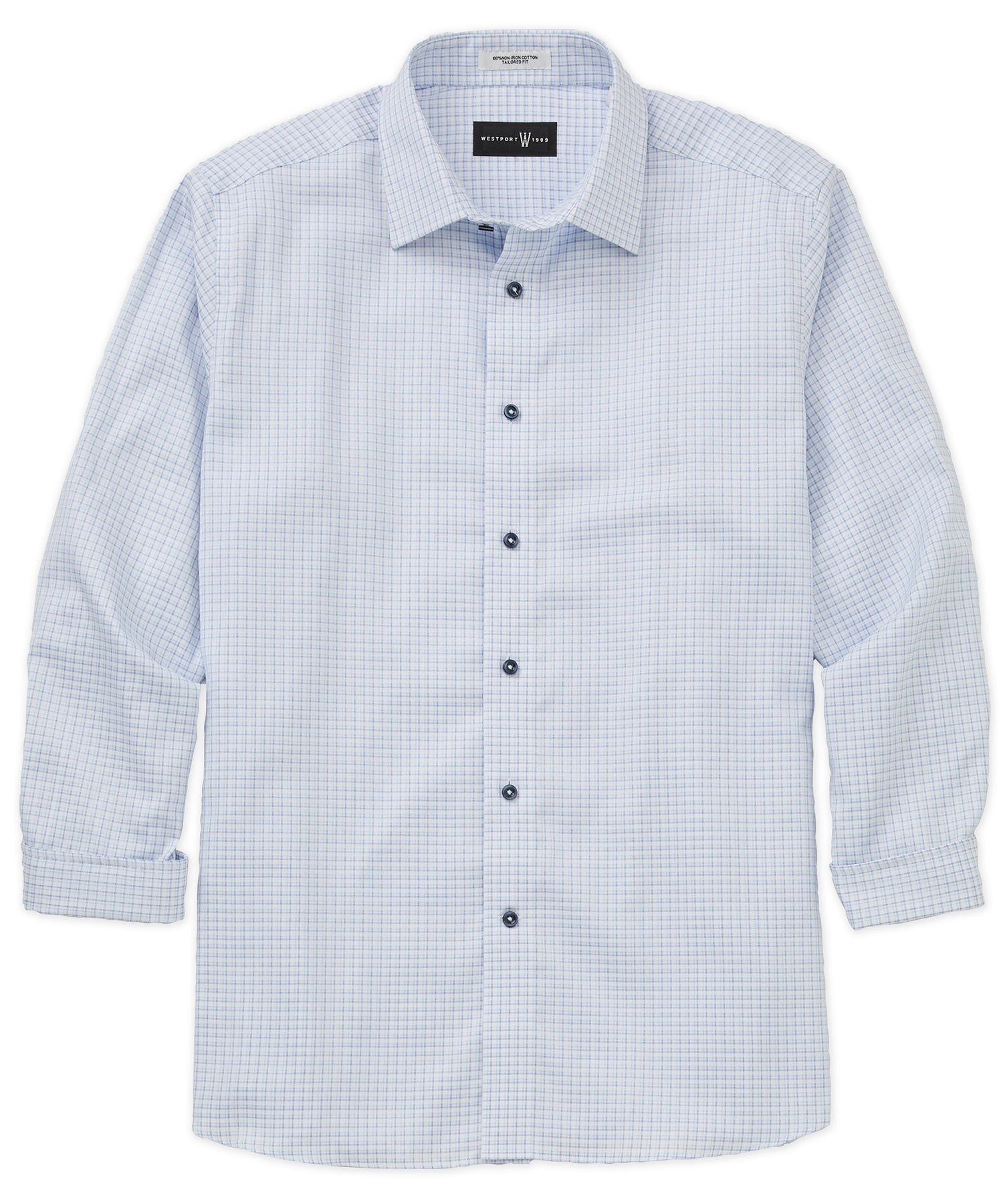 Westport 1989 Long Sleeve Spread Collar Shadow Check Dress Shirt