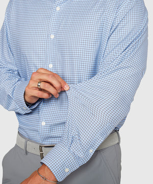 Westport Black Long Sleeve Button Down Performance Tattersall Sport Shirt