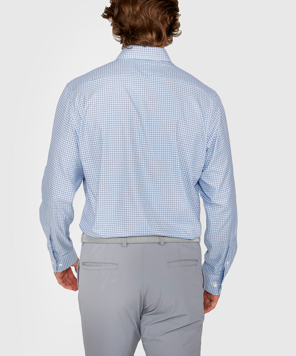 Westport Black Long Sleeve Button Down Performance Tattersall Sport Shirt, Men's Big & Tall