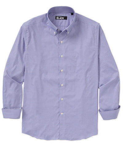 Westport Black Long Sleeve Button Down Performance Tattersall Sport Shirt, Men's Big & Tall