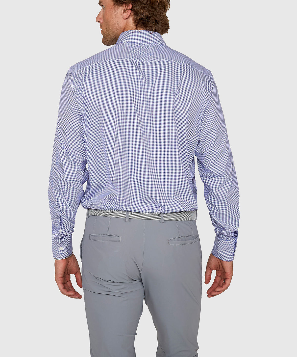 Westport Black Long Sleeve Button Down Performance Tattersall Sport Shirt, Men's Big & Tall