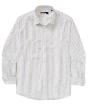 Westport Black Long Sleeve Spread Collar Performance Diamond Dot Print Sport Shirt