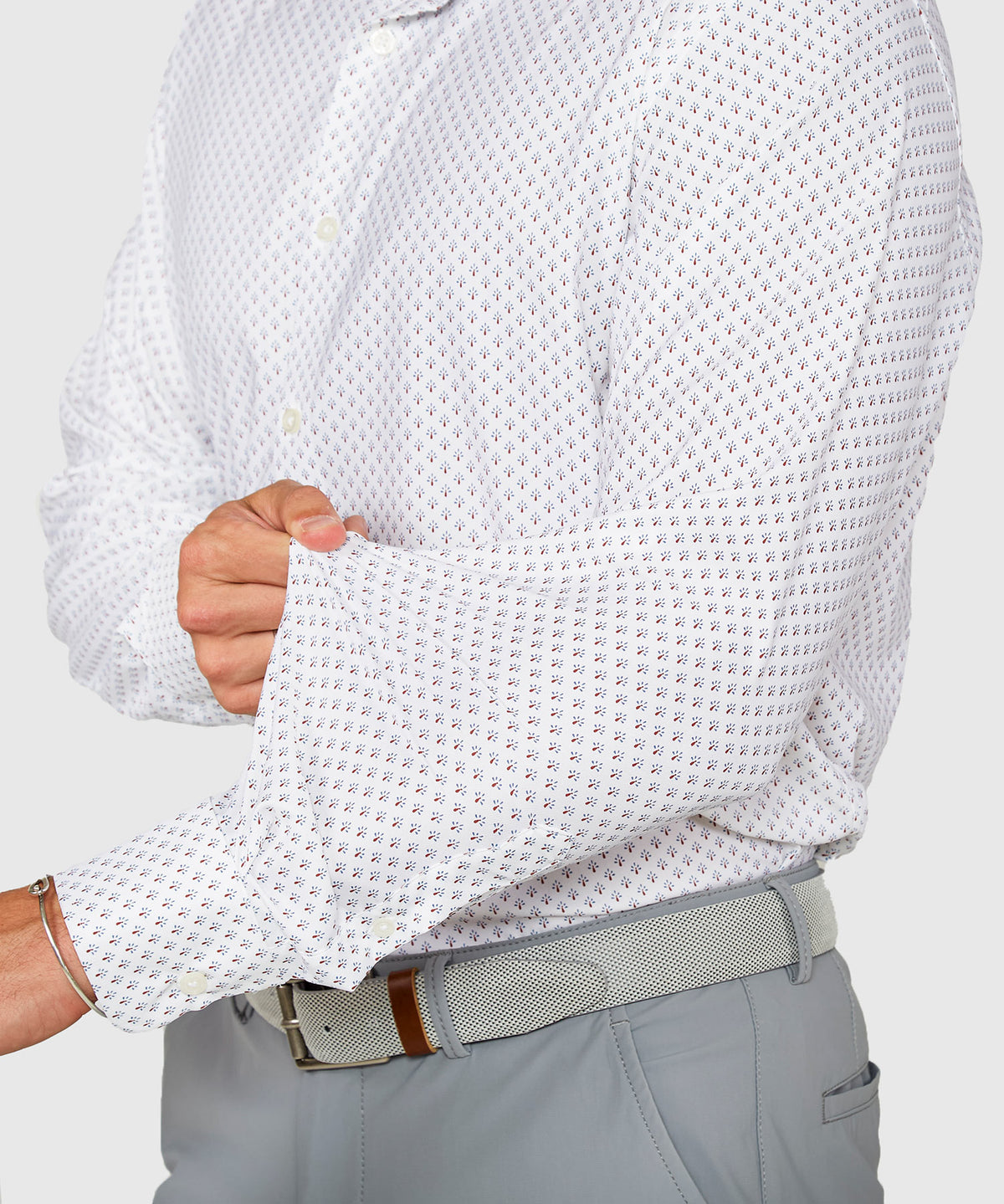 Westport Black Long Sleeve Spread Collar Performance Peacock Print Sport Shirt, Men's Big & Tall