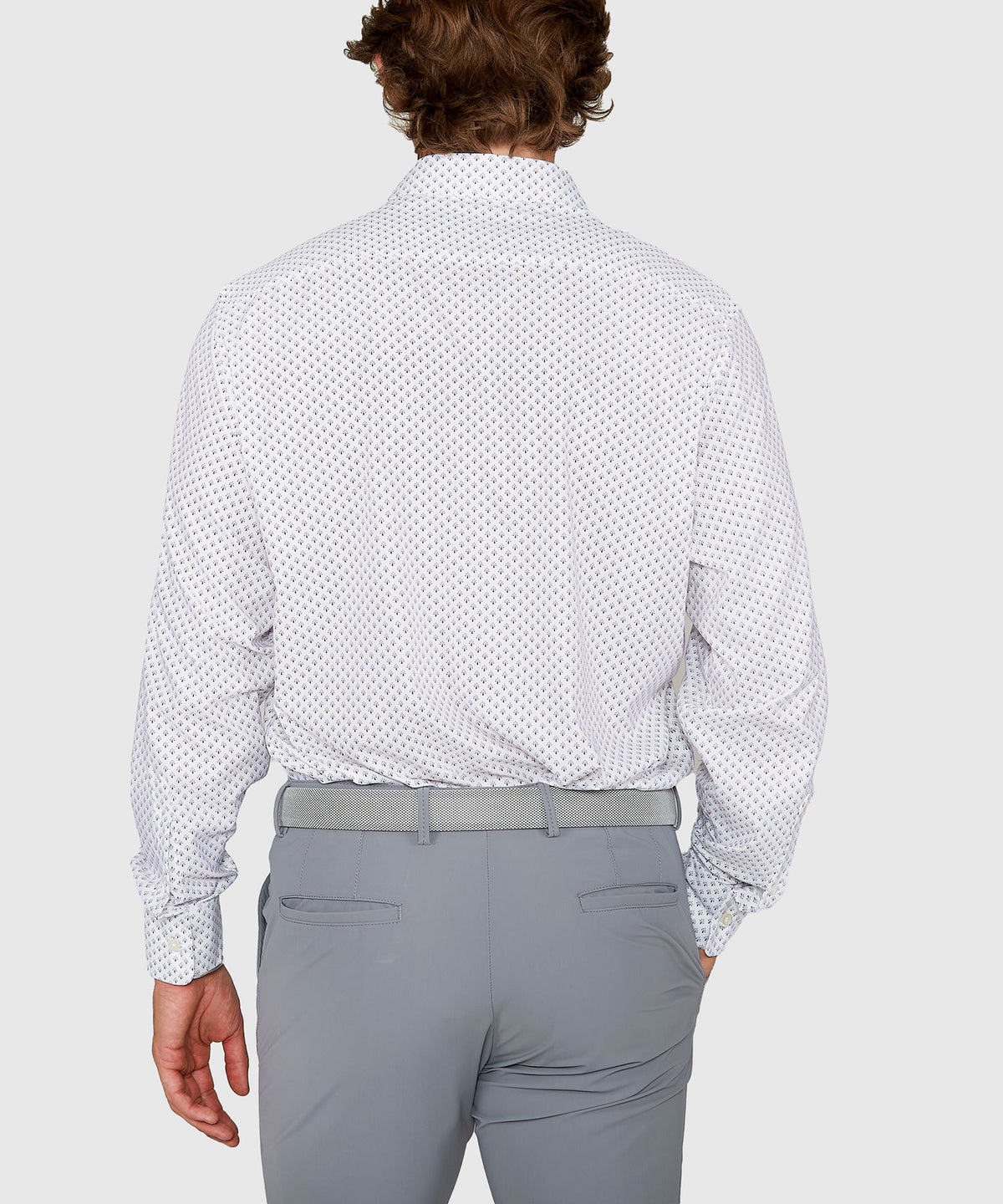 Westport Black Long Sleeve Spread Collar Performance Peacock Print Sport Shirt, Men's Big & Tall