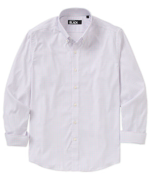 Westport Black Long Sleeve Button Down Collar Performance Plaid Sport Shirt