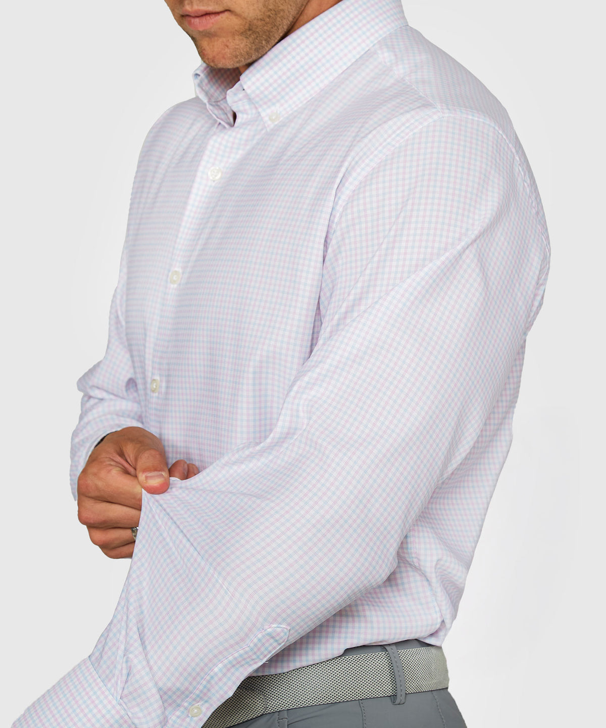 Westport Black Long Sleeve Button Down Collar Performance Plaid Sport Shirt, Men's Big & Tall