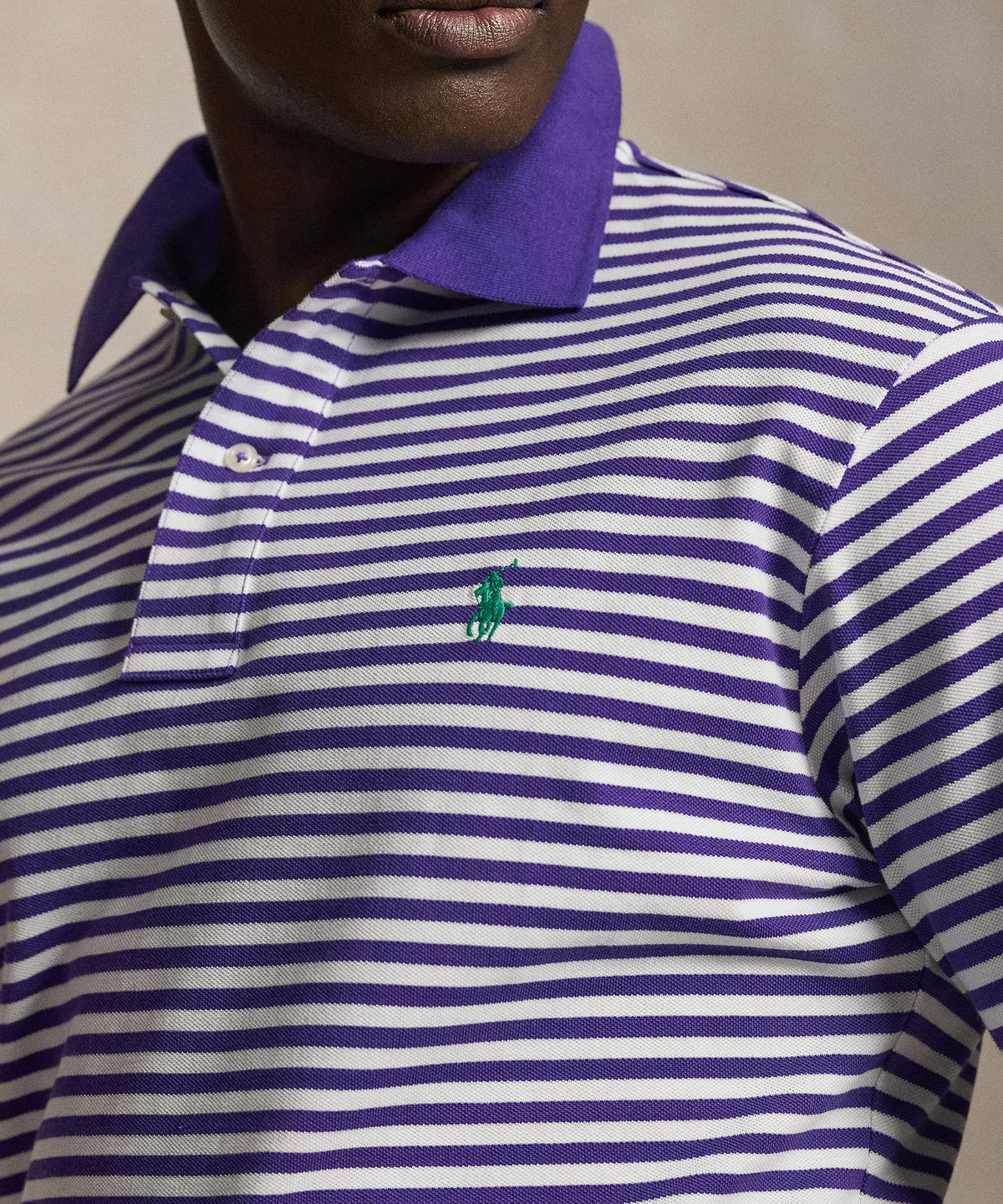 Polo Ralph Lauren Short Sleeve Animated Stripe Mesh Polo, Men's Big & Tall