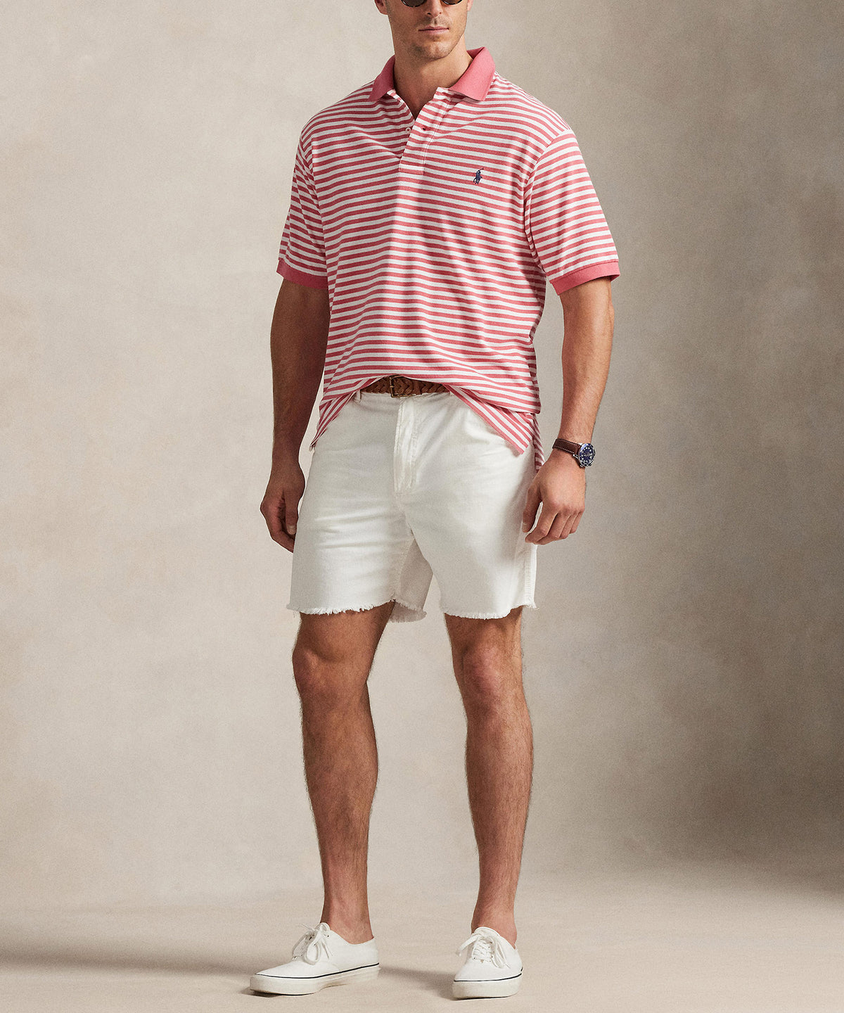 Polo Ralph Lauren Short Sleeve Animated Stripe Mesh Polo, Men's Big & Tall