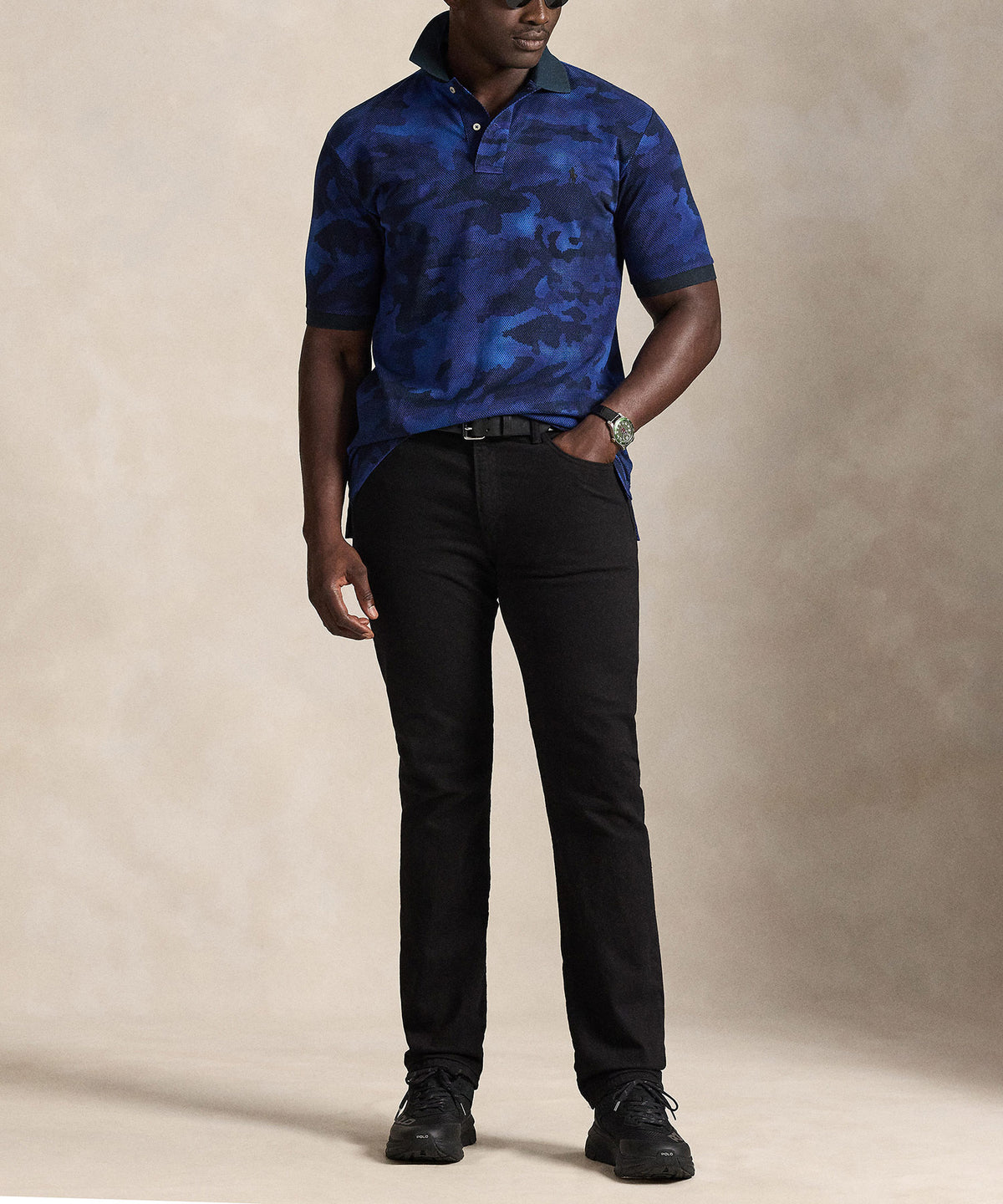 Polo Ralph Lauren Short Sleeve Animated Print Mesh Polo, Men's Big & Tall