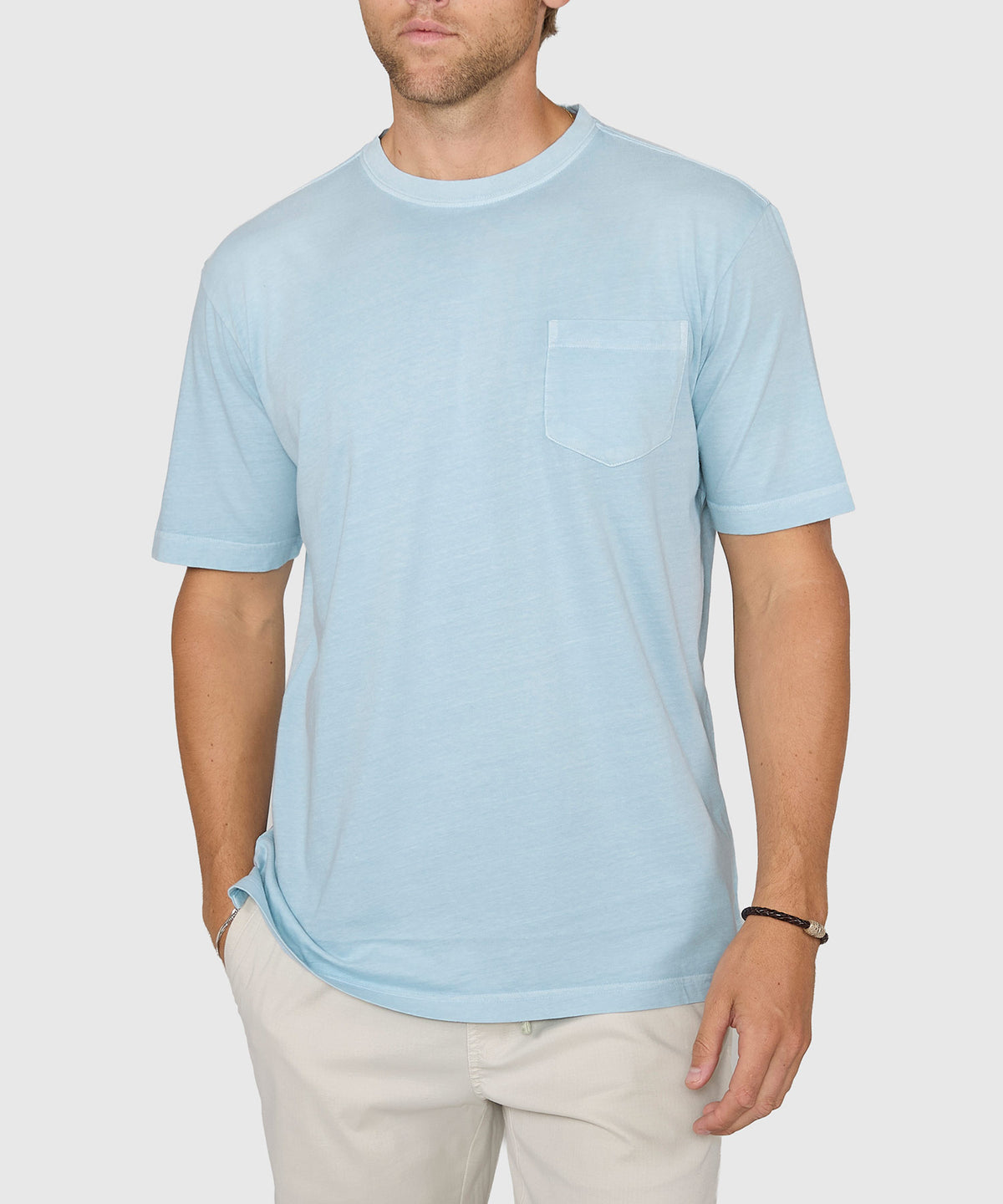 Westport Lifestyle Short Sleeve Sunwashed Crew Neck Pocket T-Shirt, Men's Big & Tall