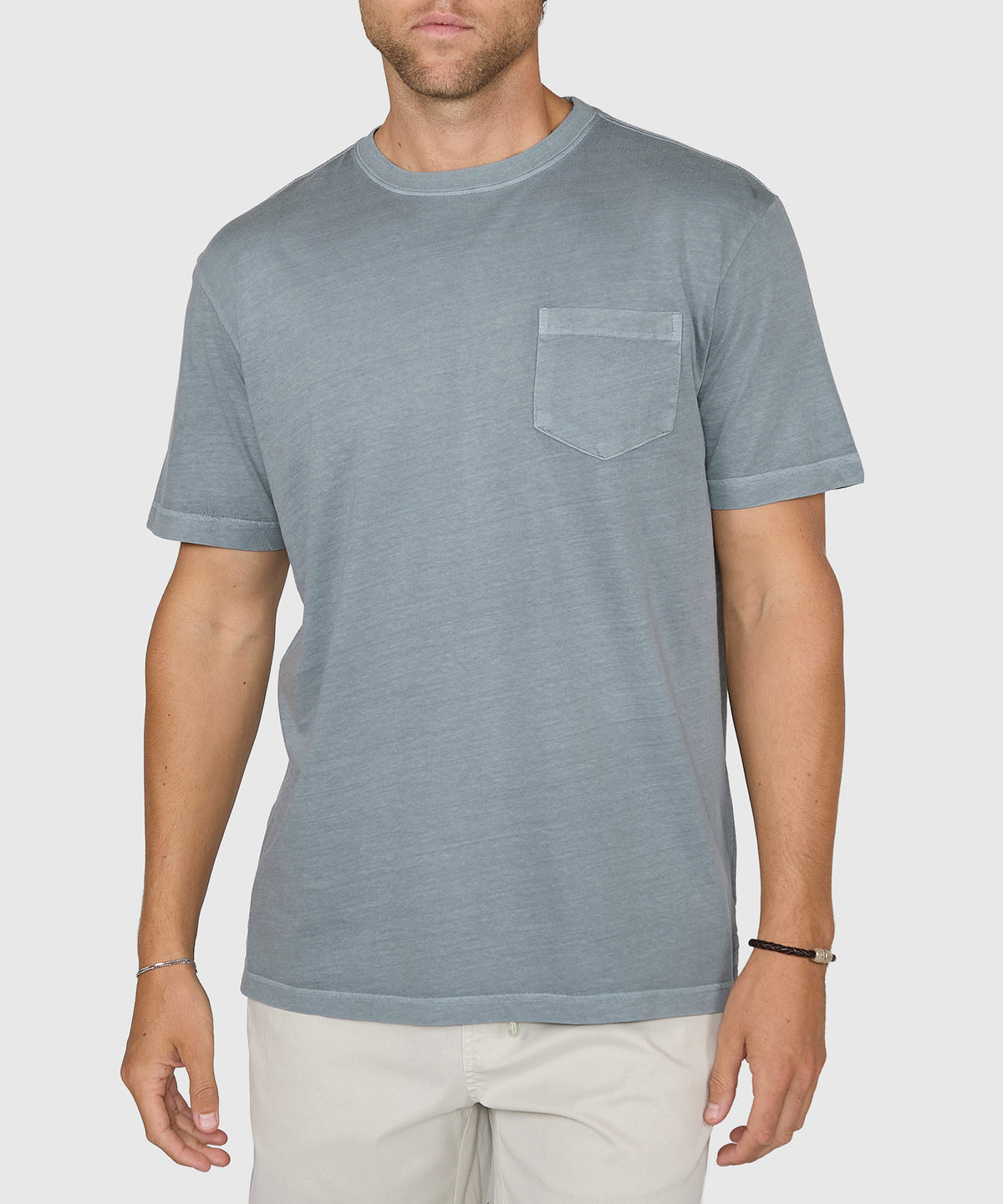 Westport Lifestyle Short Sleeve Sunwashed Crew Neck Pocket T-Shirt, Men's Big & Tall