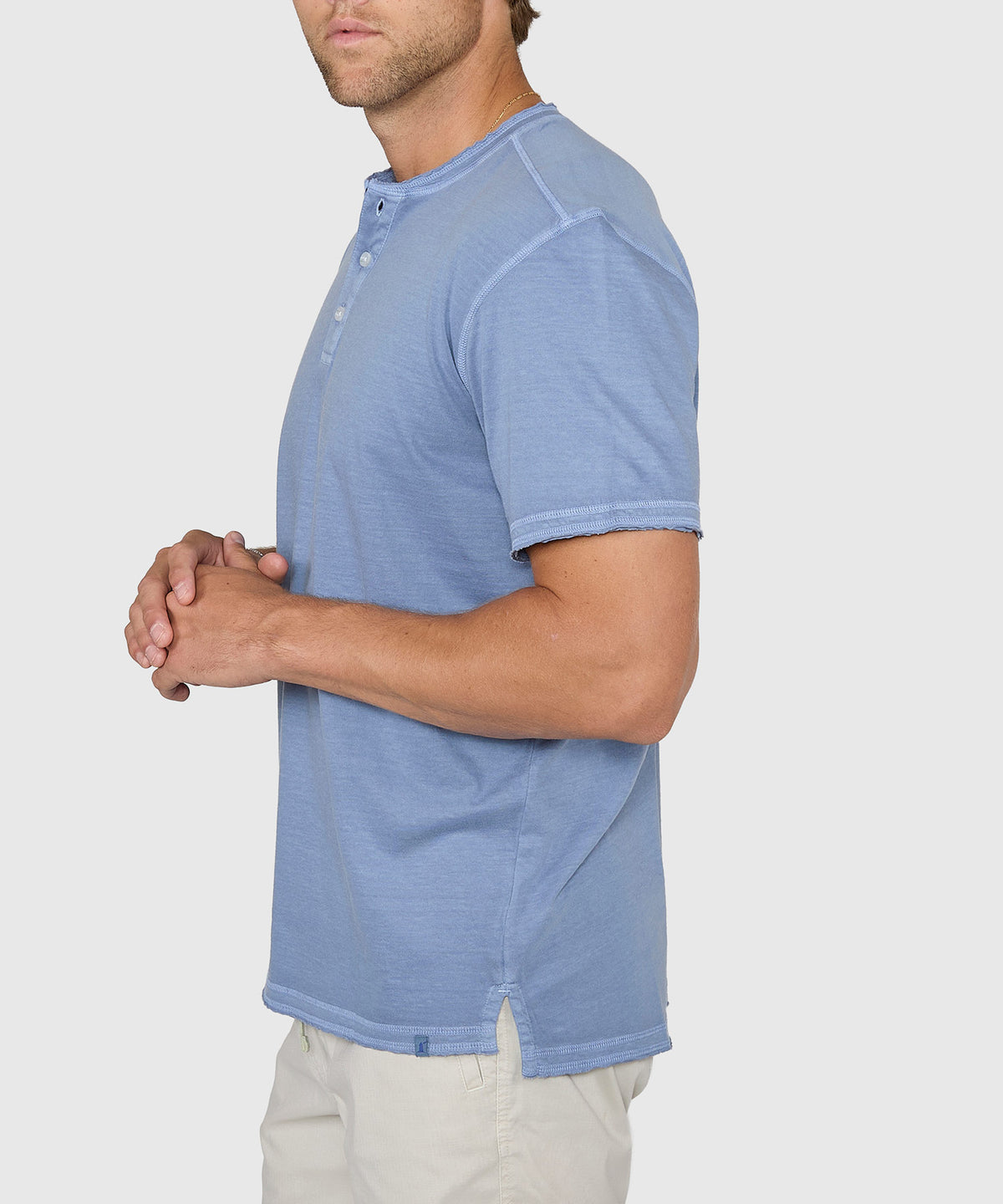 Westport Lifestyle Short Sleeve Sunwashed Henley, Men's Big & Tall