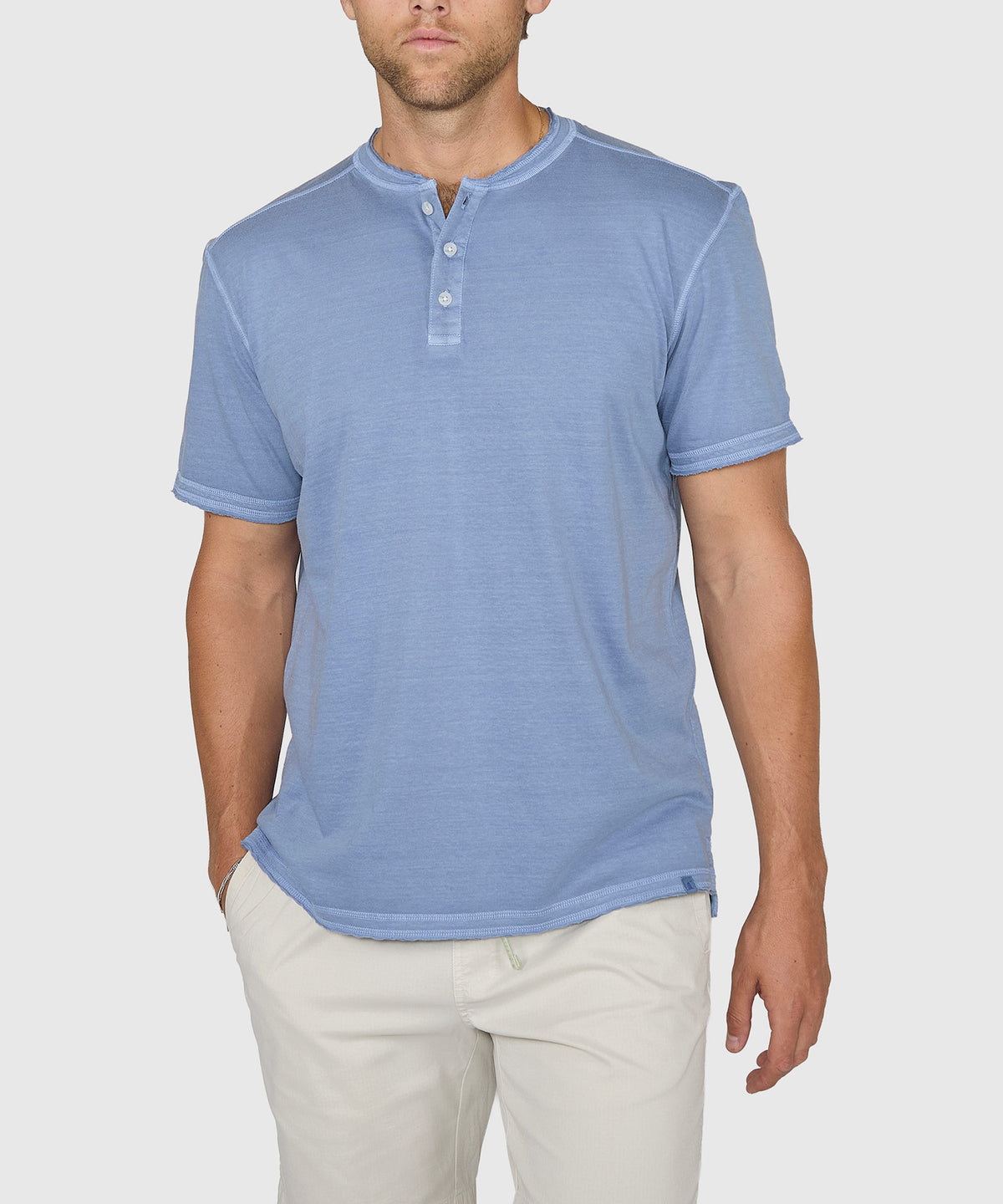 Westport Lifestyle Short Sleeve Sunwashed Henley, Men's Big & Tall