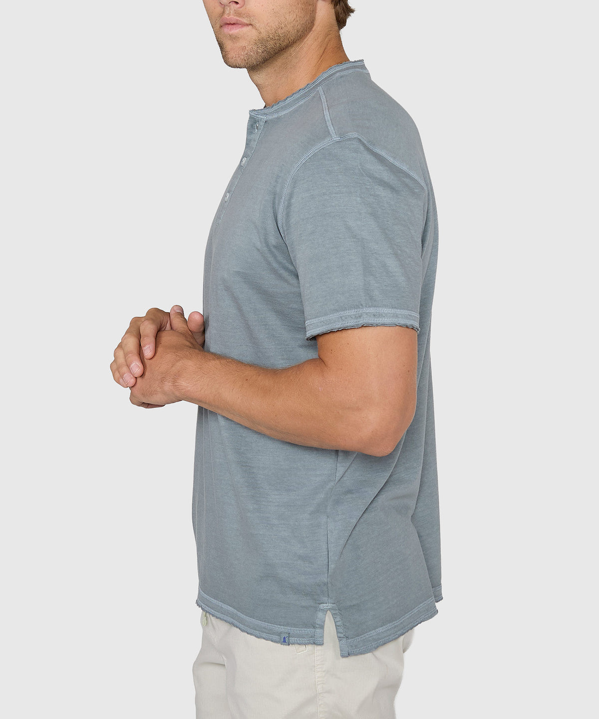 Westport Lifestyle Short Sleeve Sunwashed Henley, Men's Big & Tall