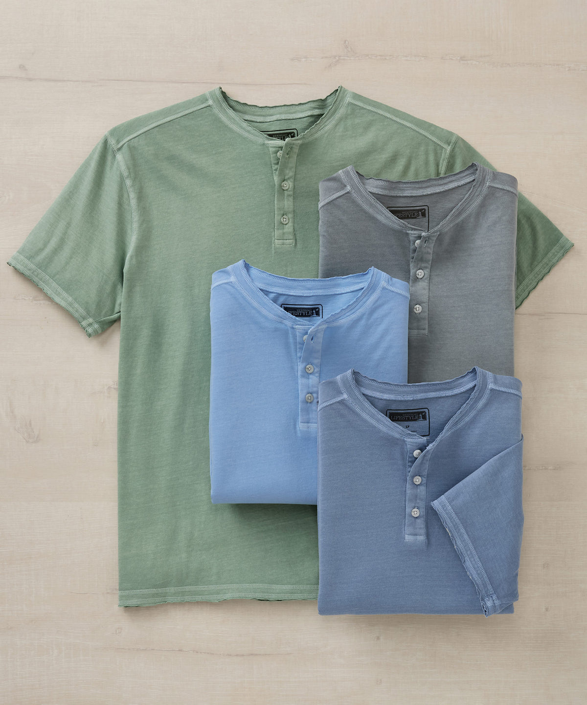 Westport Lifestyle Short Sleeve Sunwashed Henley, Men's Big & Tall