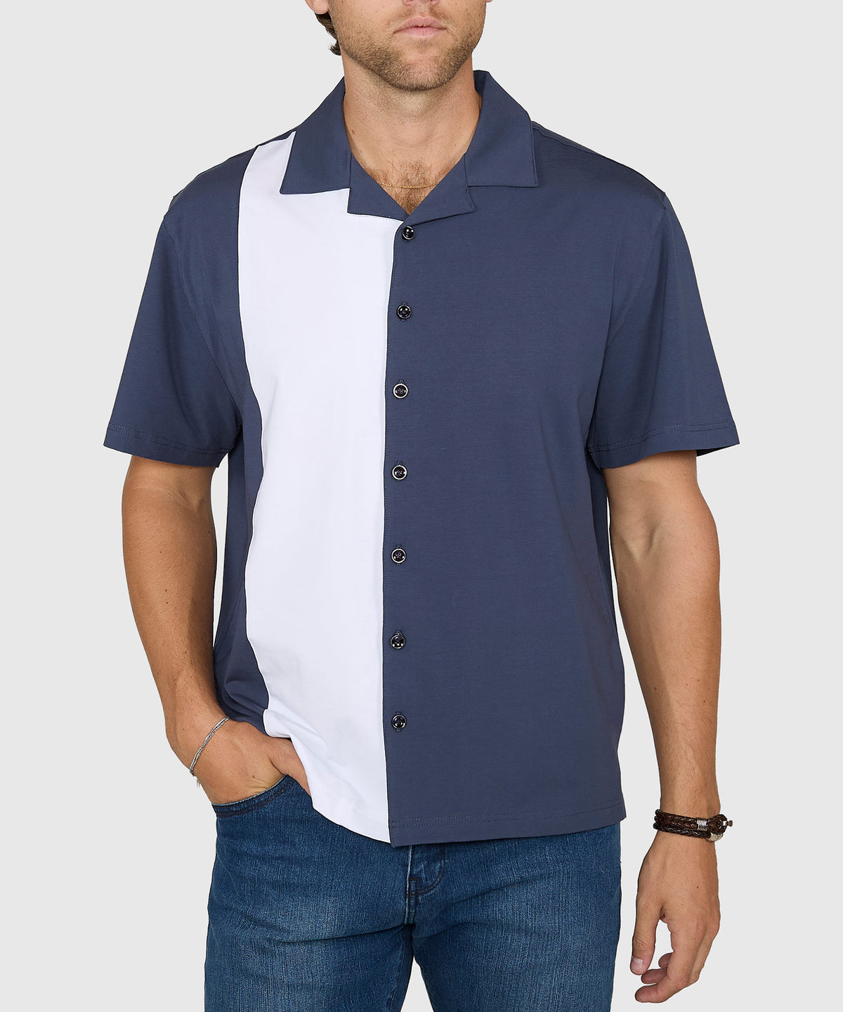Westport No-Tuck Short Sleeve Cotton Performance Stretch Retro Knit Shirt, Men's Big & Tall