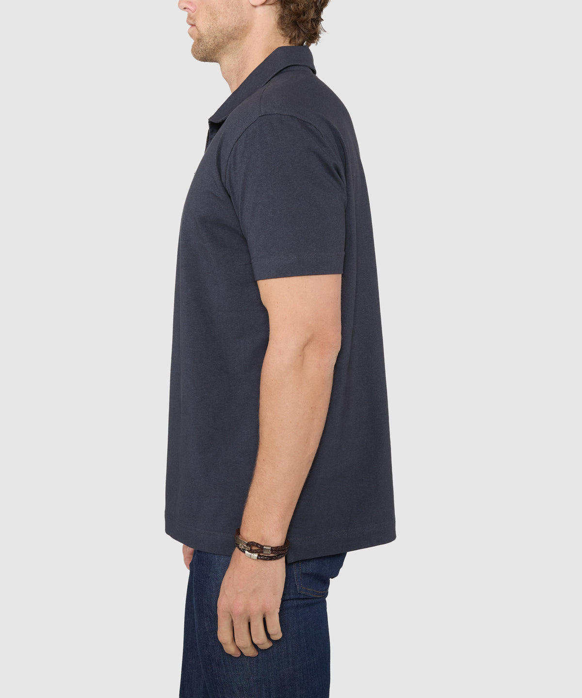 Westport No-Tuck Short Sleeve Cotton Performance Stretch Zip Polo, Men's Big & Tall