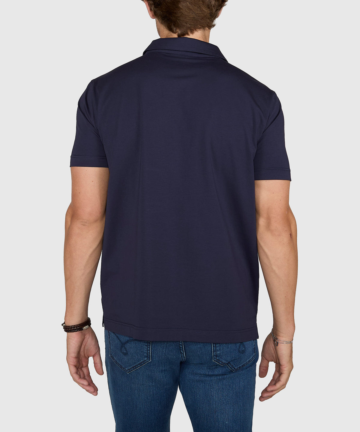 Westport No-Tuck Short Sleeve Cotton Performance Stretch Zip Polo, Men's Big & Tall