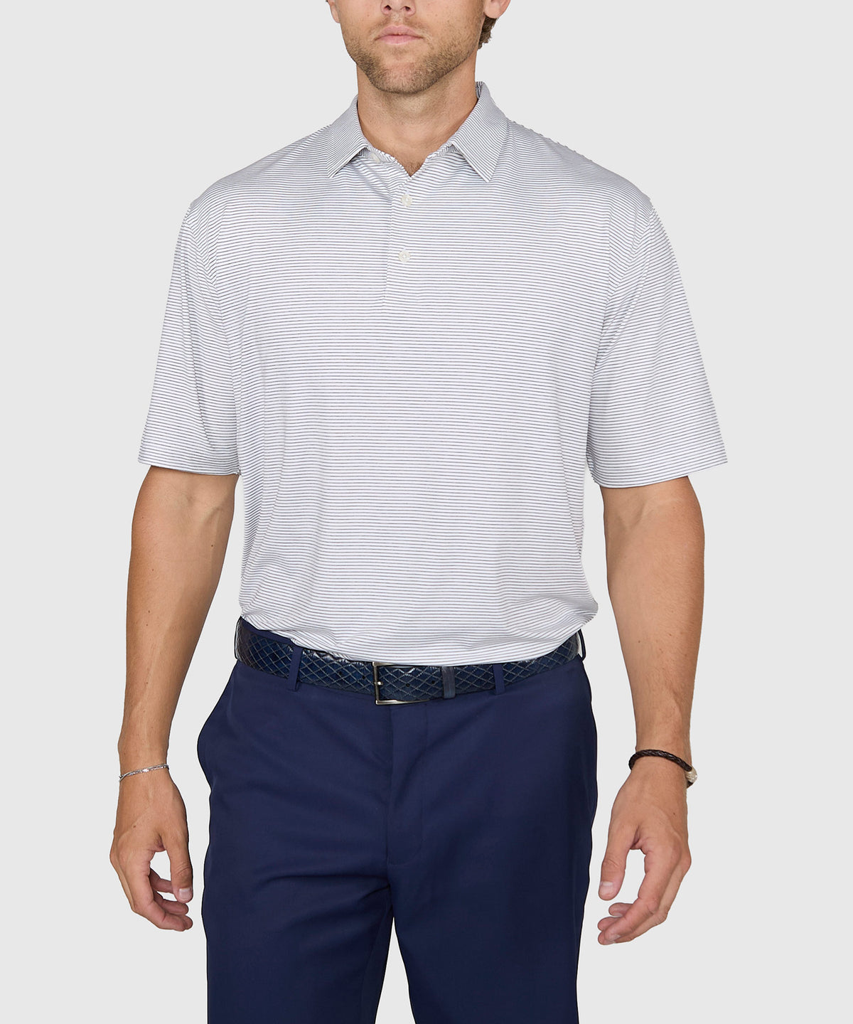 Westport Lifestyle Short Sleeve Performance Stripe Polo, Men's Big & Tall