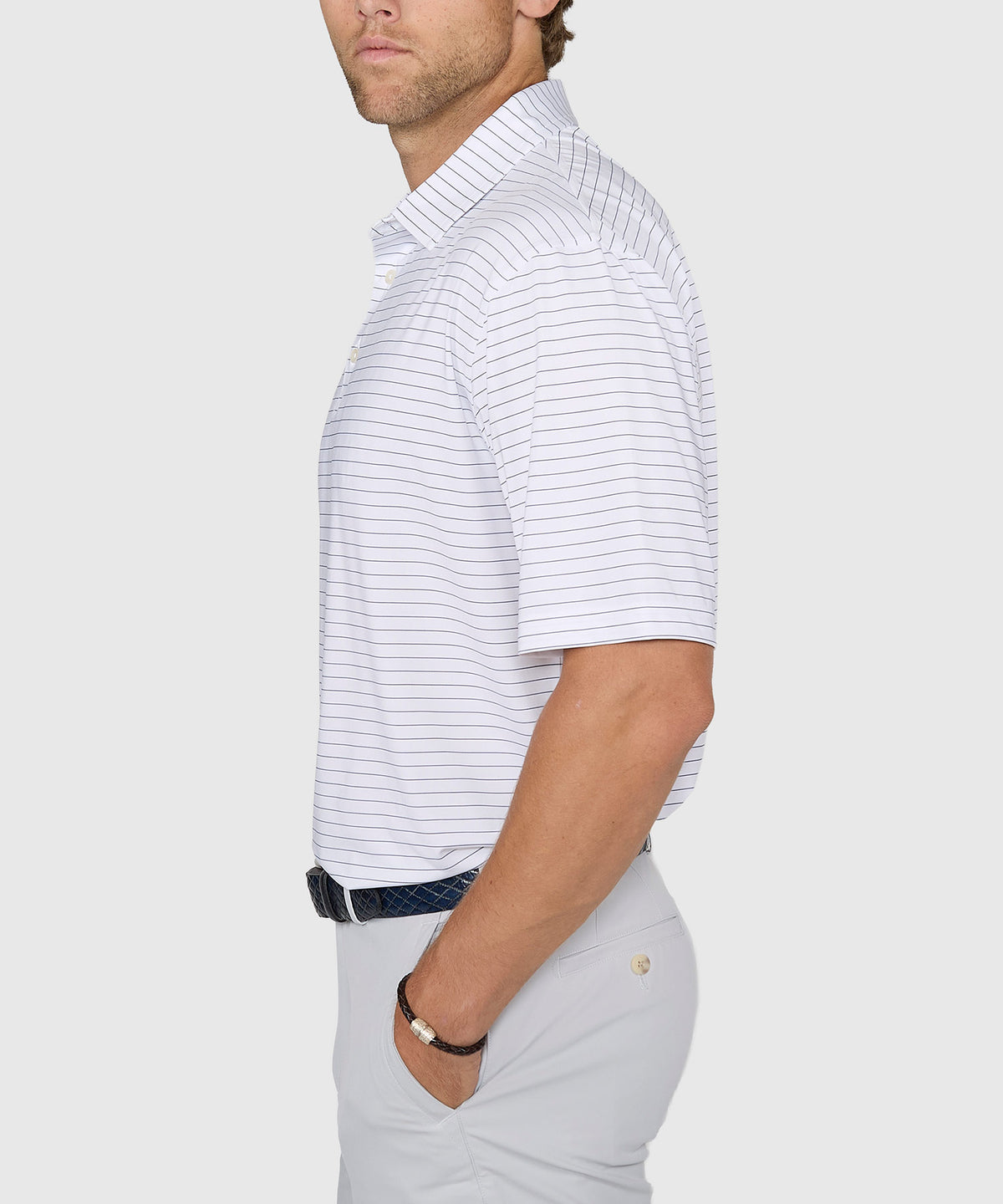 Westport Lifestyle Short Sleeve Performance Stripe Polo, Men's Big & Tall