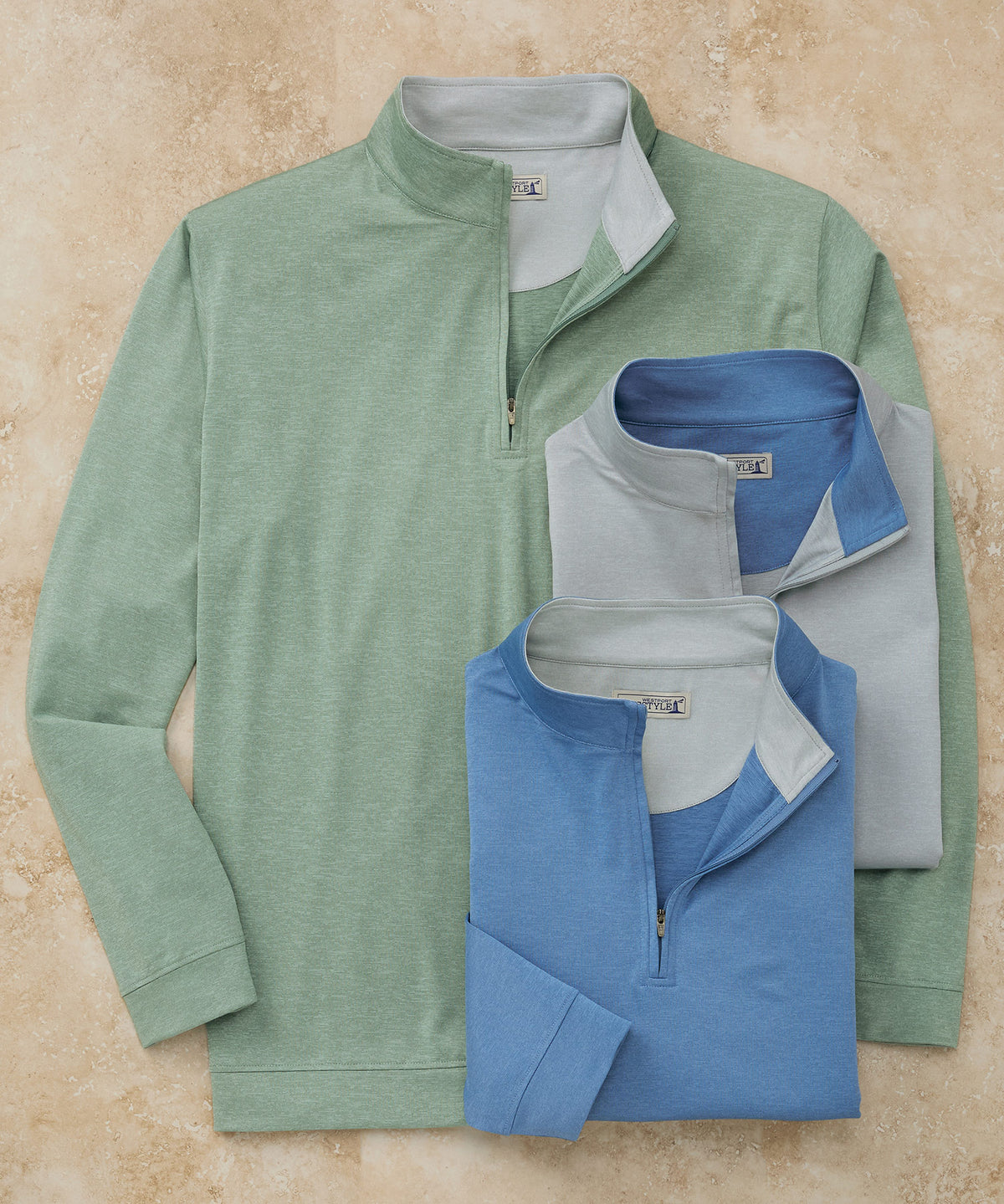 Westport Lifestyle Long Sleeve Strive Performance Quarter-Zip Pullover, Men's Big & Tall