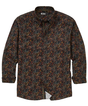 Westport Black Long Sleeve Stained Glass Print Sport Shirt