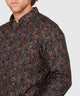Westport Black Long Sleeve Stained Glass Print Sport Shirt