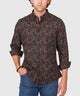 Westport Black Long Sleeve Stained Glass Print Sport Shirt