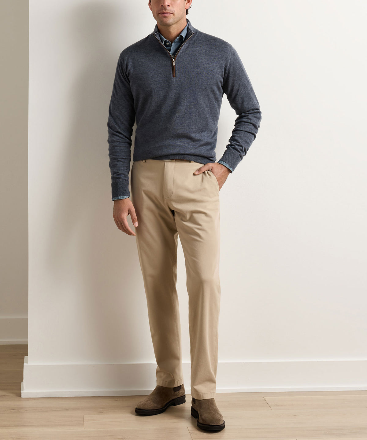 Peter Millar Signature Sateen Flat Front Trouser, Men's Big & Tall