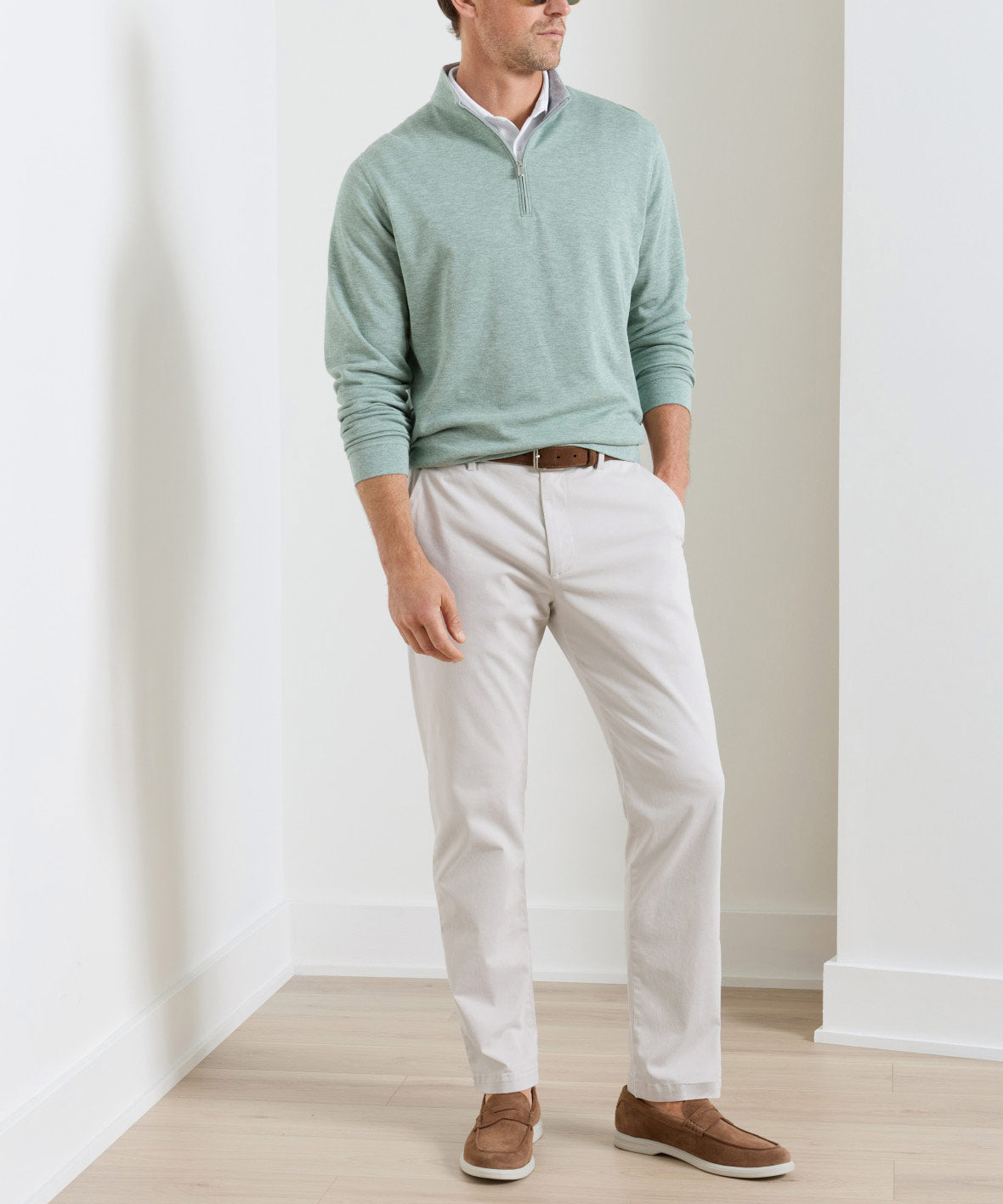 Peter Millar Signature Sateen Flat Front Trouser, Men's Big & Tall