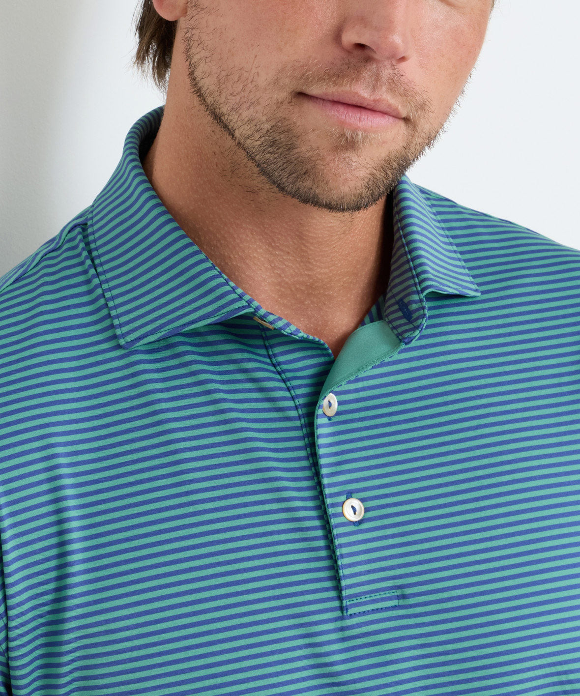 Peter Millar Hales Stripe Short Sleeve Performance Polo, Men's Big & Tall