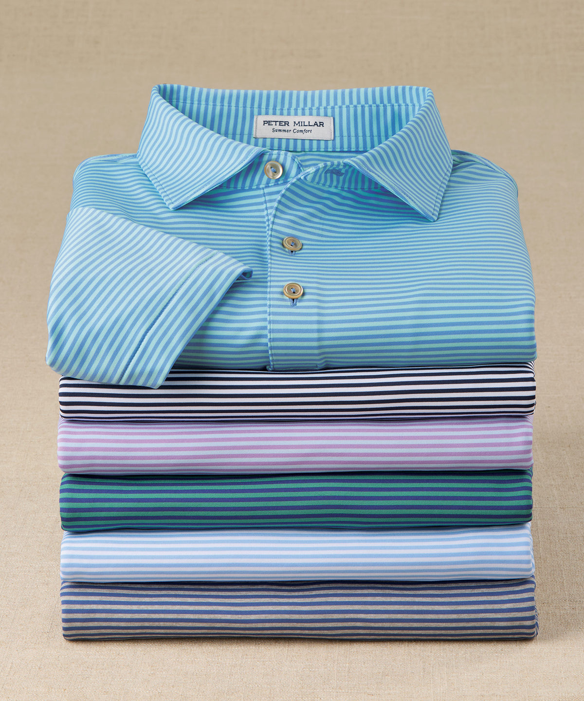 Peter Millar Hales Stripe Short Sleeve Performance Polo, Men's Big & Tall