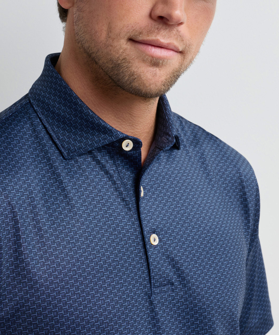 Peter Millar Bunker Bar Print Short Sleeve Performance Polo, Men's Big & Tall